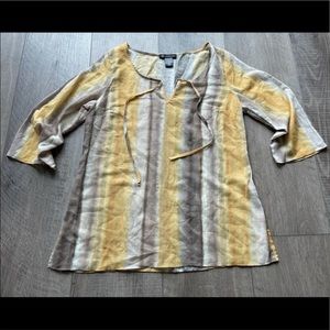 INC International Concepts Tie Front Peasant Top Size 12